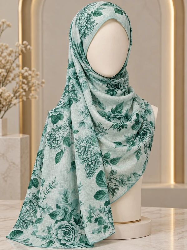 Seafoam Green - Premium Printed Lawan Hijab